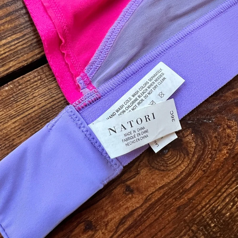 Natori Pink and Purple Sports Bra - Picture 4 of 5